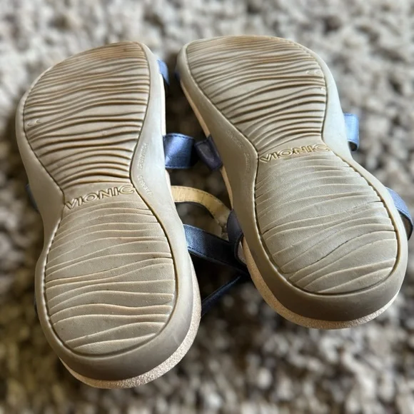VIONIC Jodie Blue Leather Strappy Sandals Size 6 Women - Picture 11 of 12
